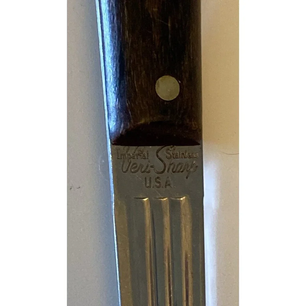 Vintage Veri-Sharp Ladle Stainless Steel 10” Riveted Wood Handle Made In USA